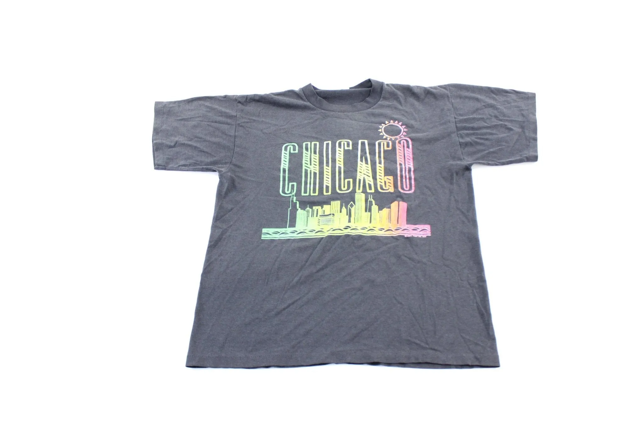 1990 Chicago Skyline Graphic T-Shirt
