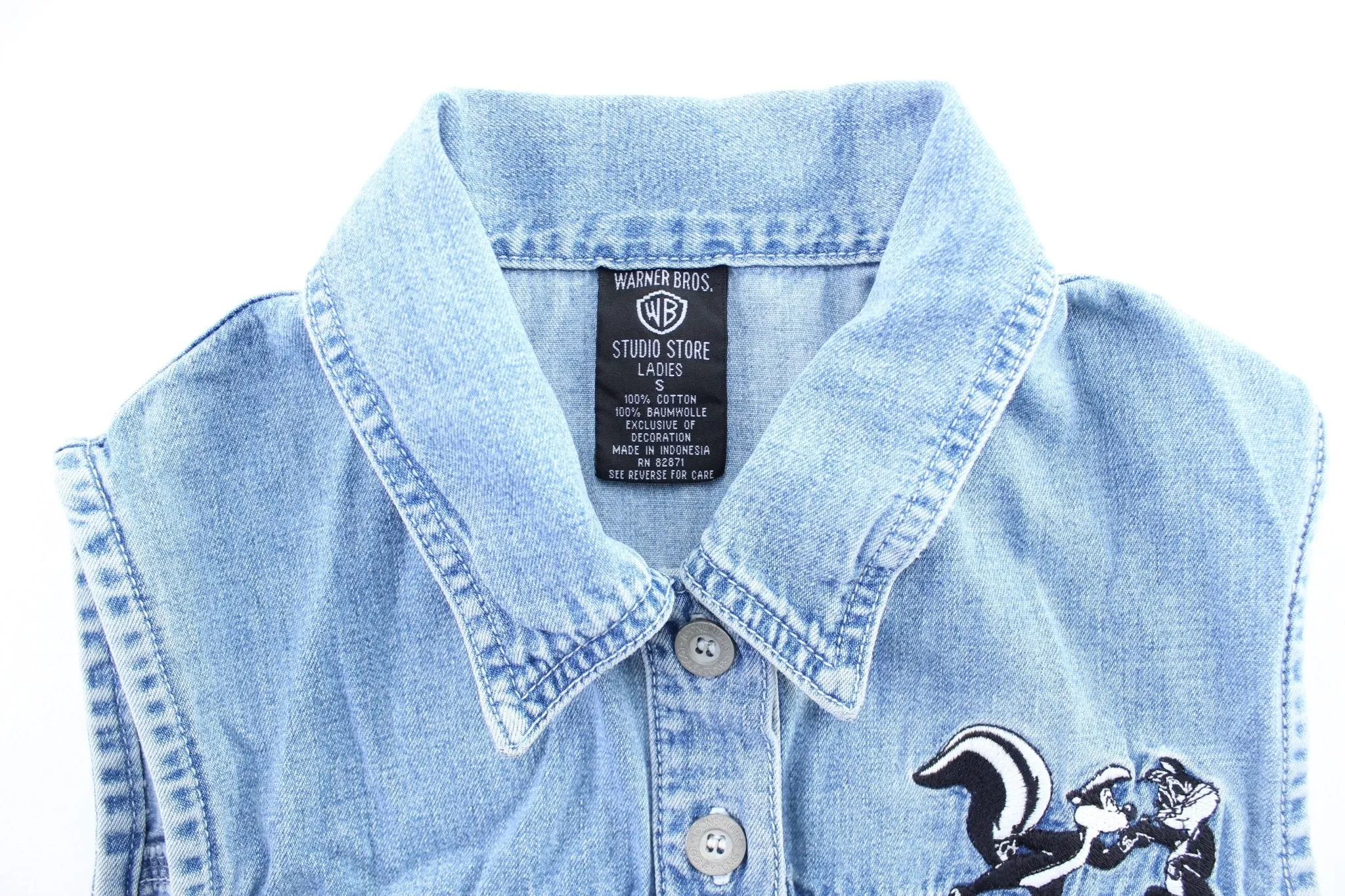 1998 Warner Bros Embroidered Denim Skirt