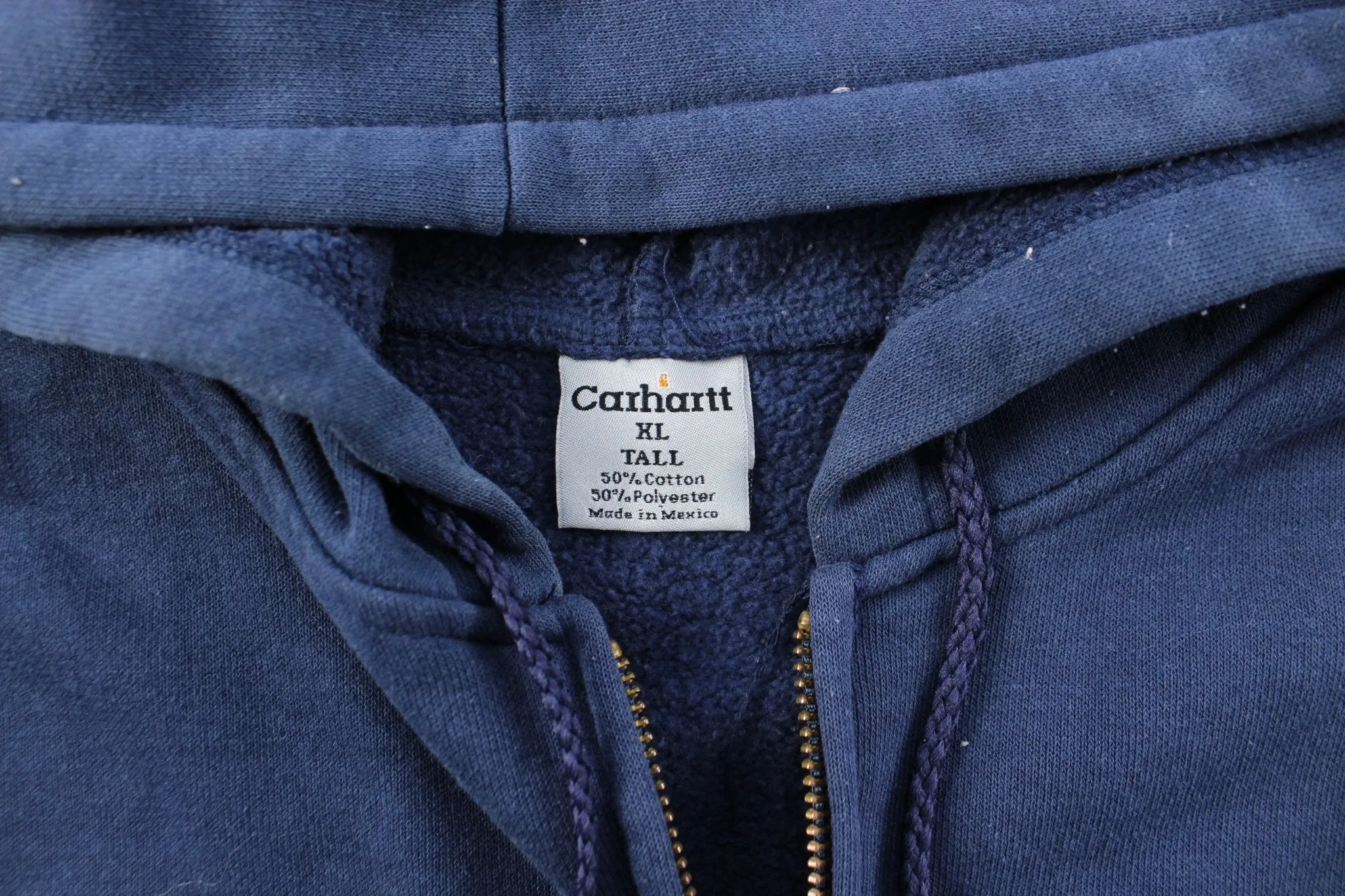 90’s Carhartt Embroidered Navy Blue Zip Up Jacket
