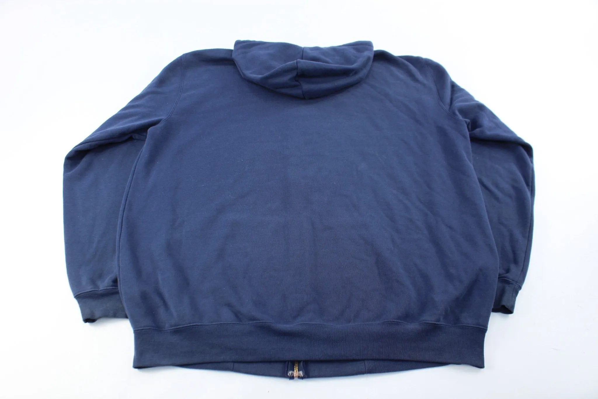 90’s Carhartt Embroidered Navy Blue Zip Up Jacket