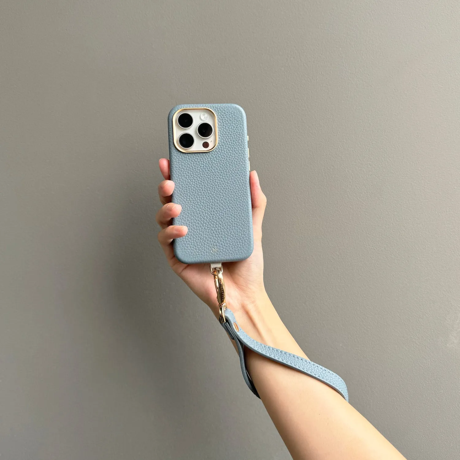 iPhone 14 Pro Max Leather Case with Wrist Leather Strap