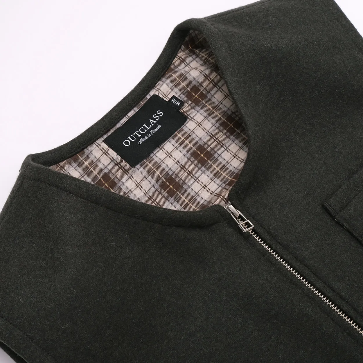Olive Wool Field Vest