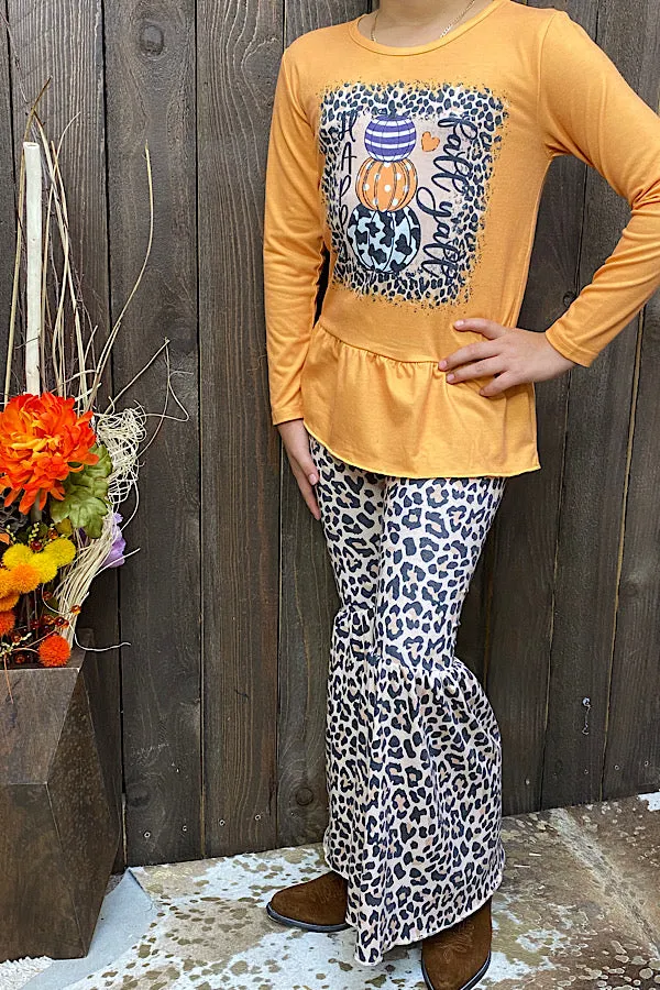 XCH0010-23H HAPPY FALL YALL pumpkin prints halloween girls clothes wholesale